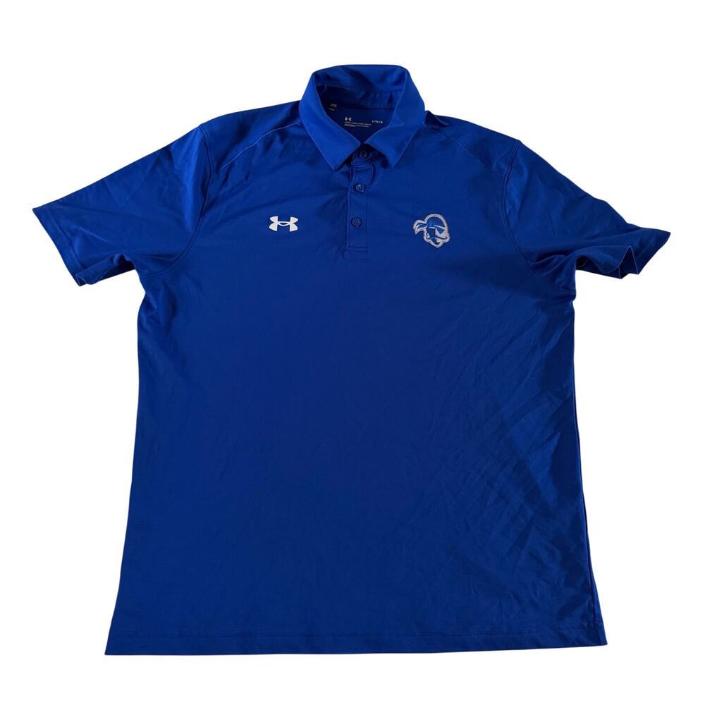 Seton Hall Pirates Blue Logo Polo Sz L Loose Fit